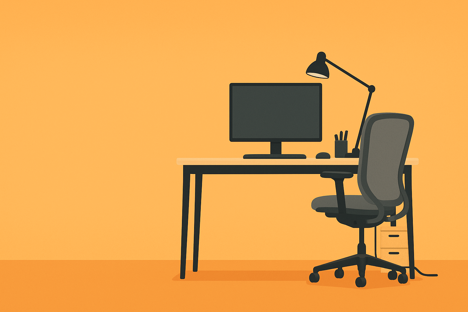 Person working at an ergonomic workstation